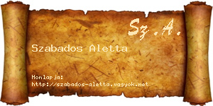 Szabados Aletta névjegykártya